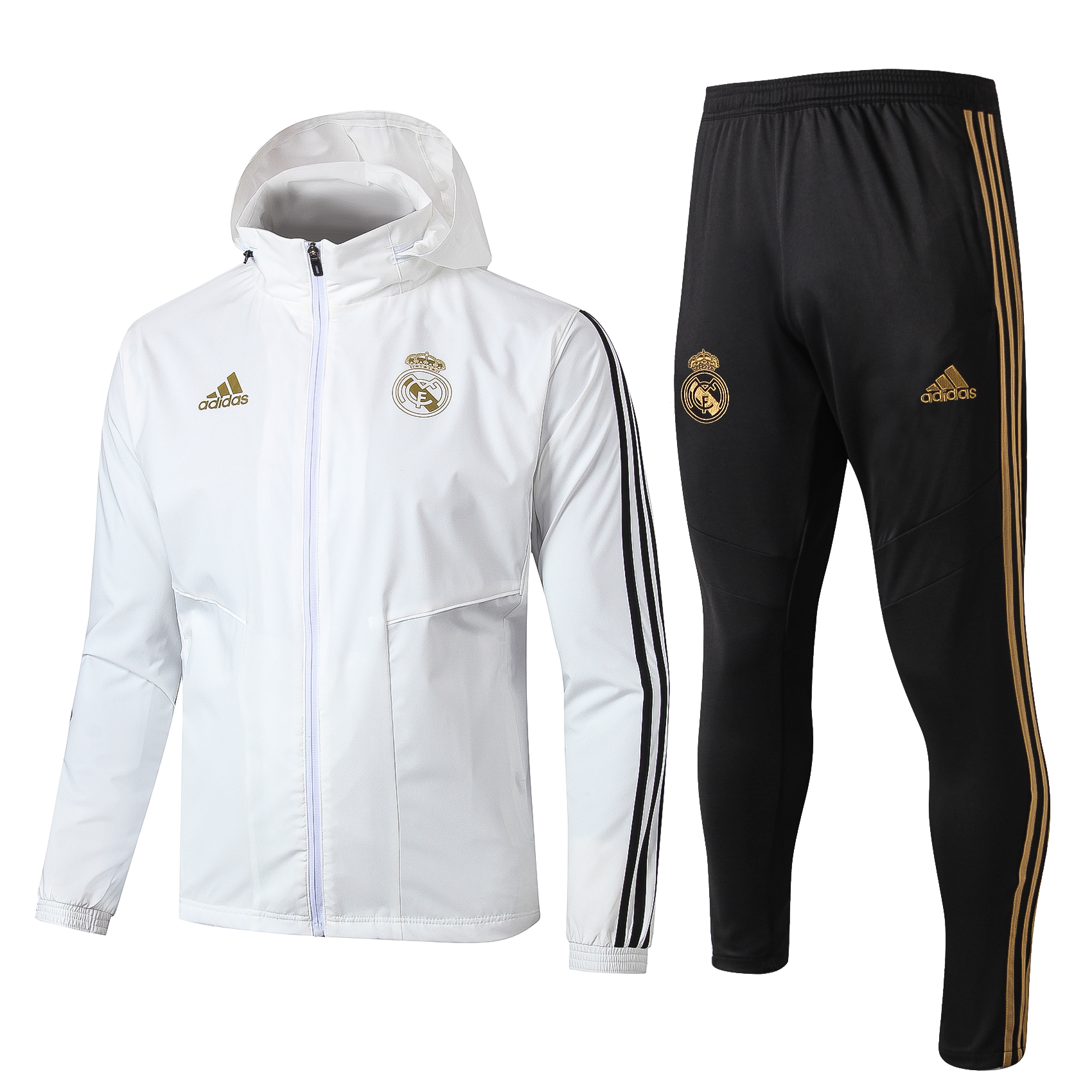 2020 Real Madrid chaqueta de entrenamiento con capucha y traje blanco